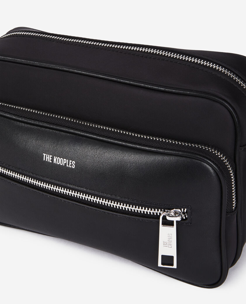 The Kooples HOMME BLACK sac messenger medium en cuir noir