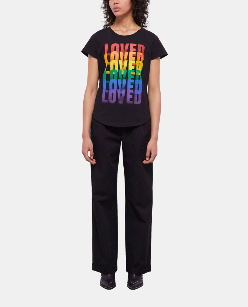 The Kooples WOMEN BLACK women's black pride t-shirt