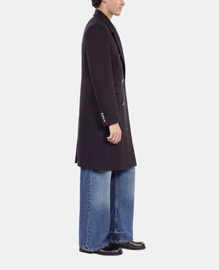 The Kooples HOMME NAVY manteau long en laine mélangée bleu marine