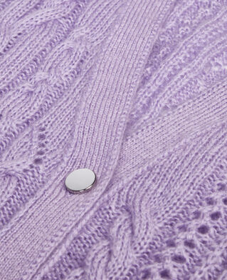 The Kooples WOMEN VIOLET mauve cable-knit wool-blend cardigan