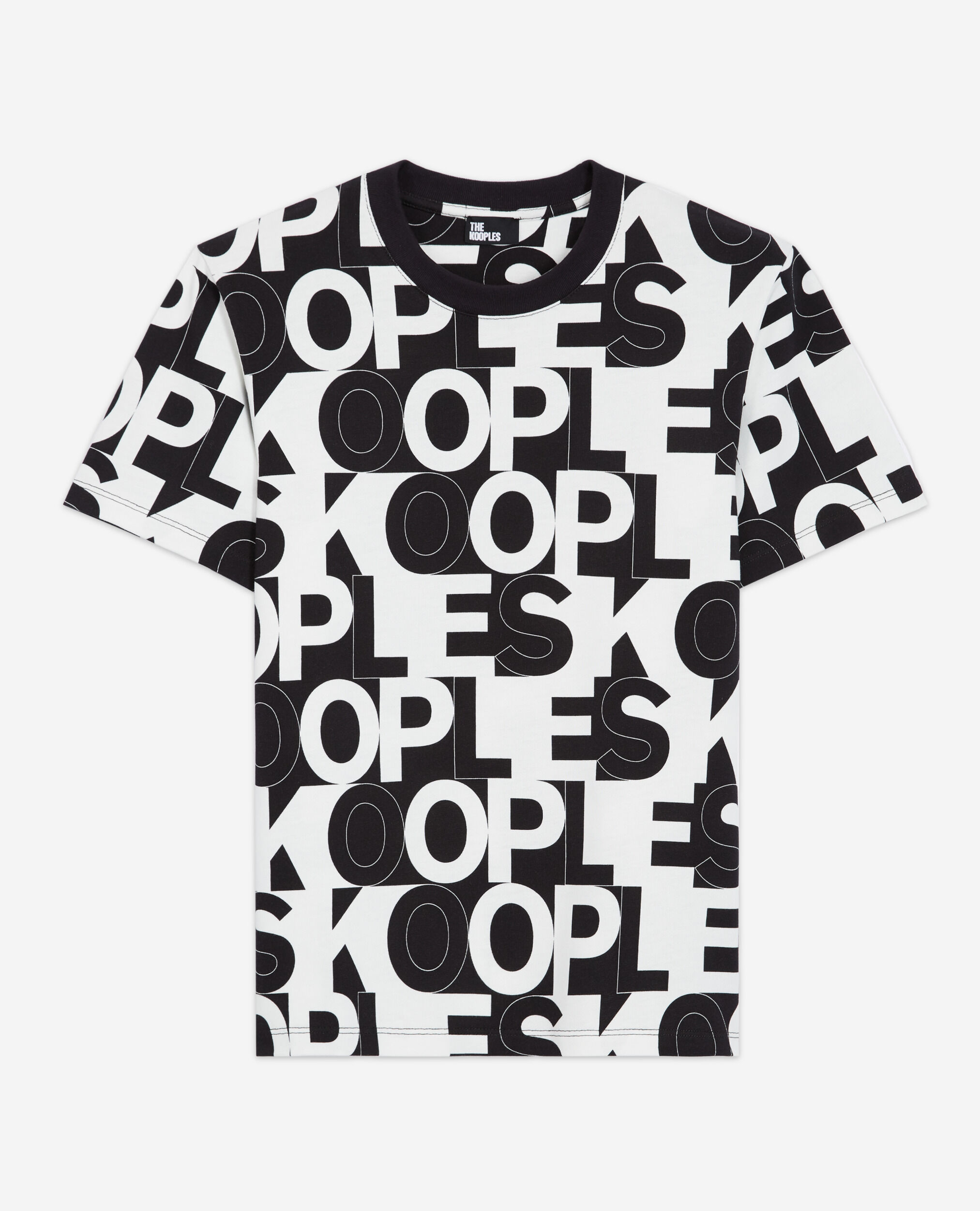 T-shirt with The Kooples logo, BLACK / WHITE, hi-res image number null