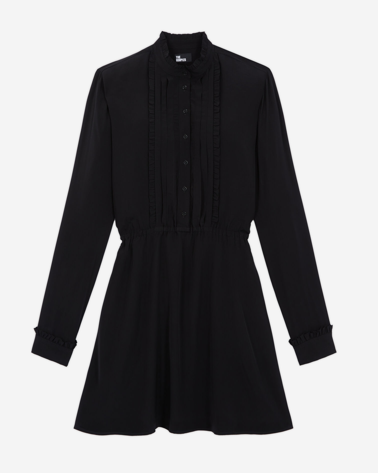 Robe courte décolletée noire, BLACK, hi-res image number null