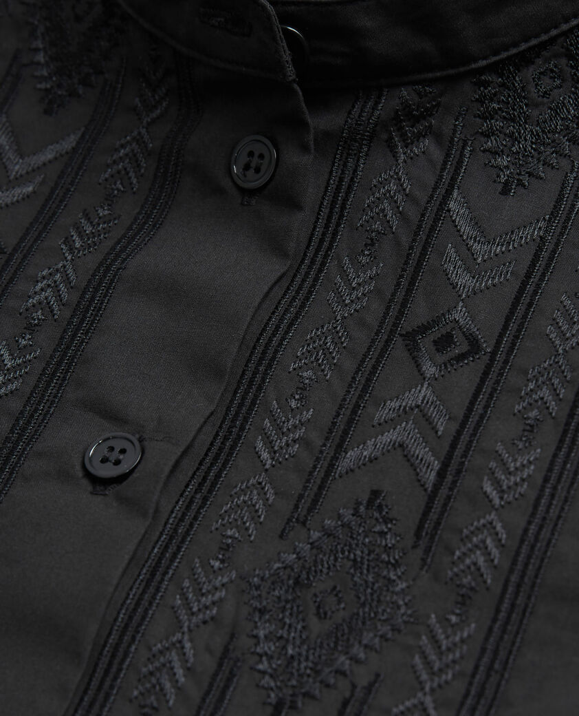 The Kooples DAMEN BLACK schwarzes hemd mit stickerei