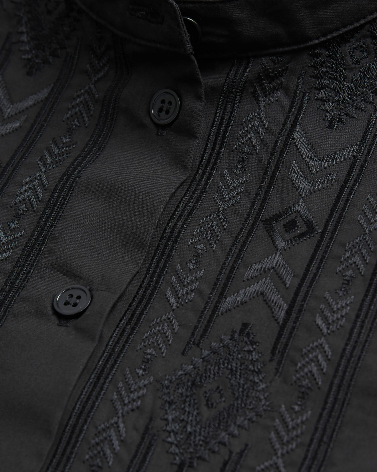 Chemise brodée noire, BLACK, hi-res image number null