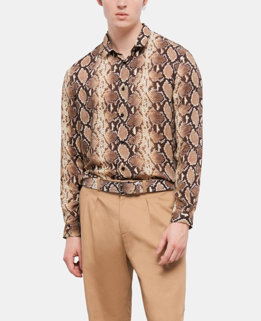 The Kooples H BEIGE snakeskin print casual shirt