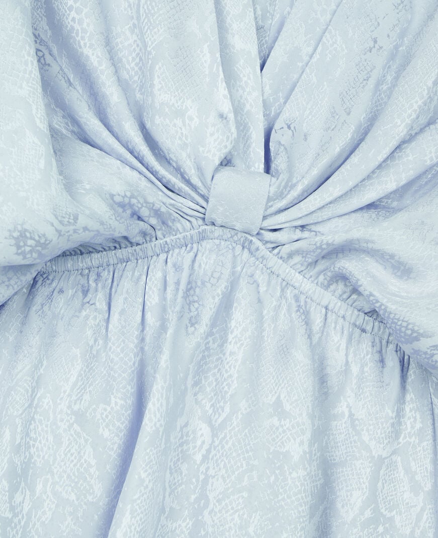 The Kooples F LAVENDER short blue python jacquard dress with draping