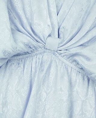 The Kooples F LAVENDER short blue python jacquard dress with draping