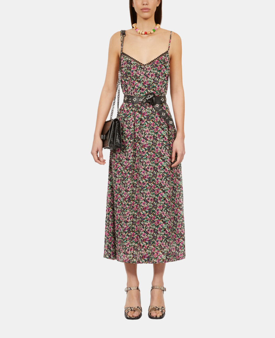 The Kooples F MULTICO long printed slip dress