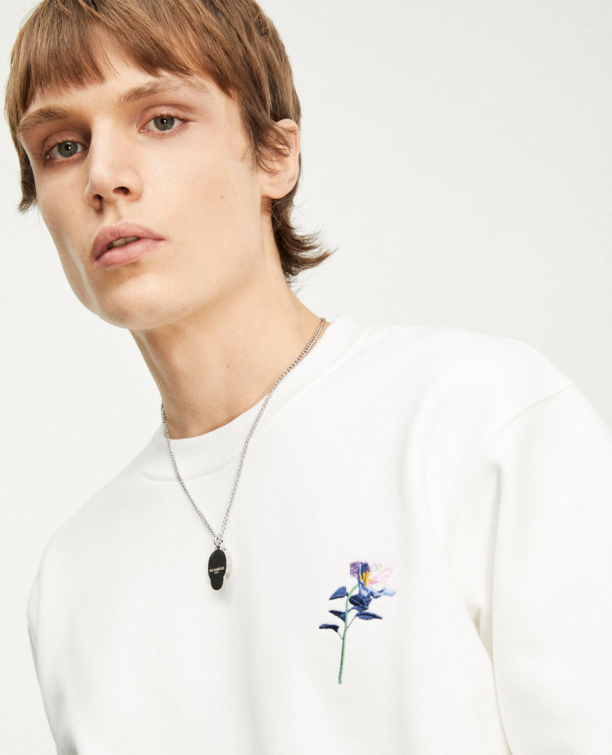 Silver necklace for men with double skull The Kooples