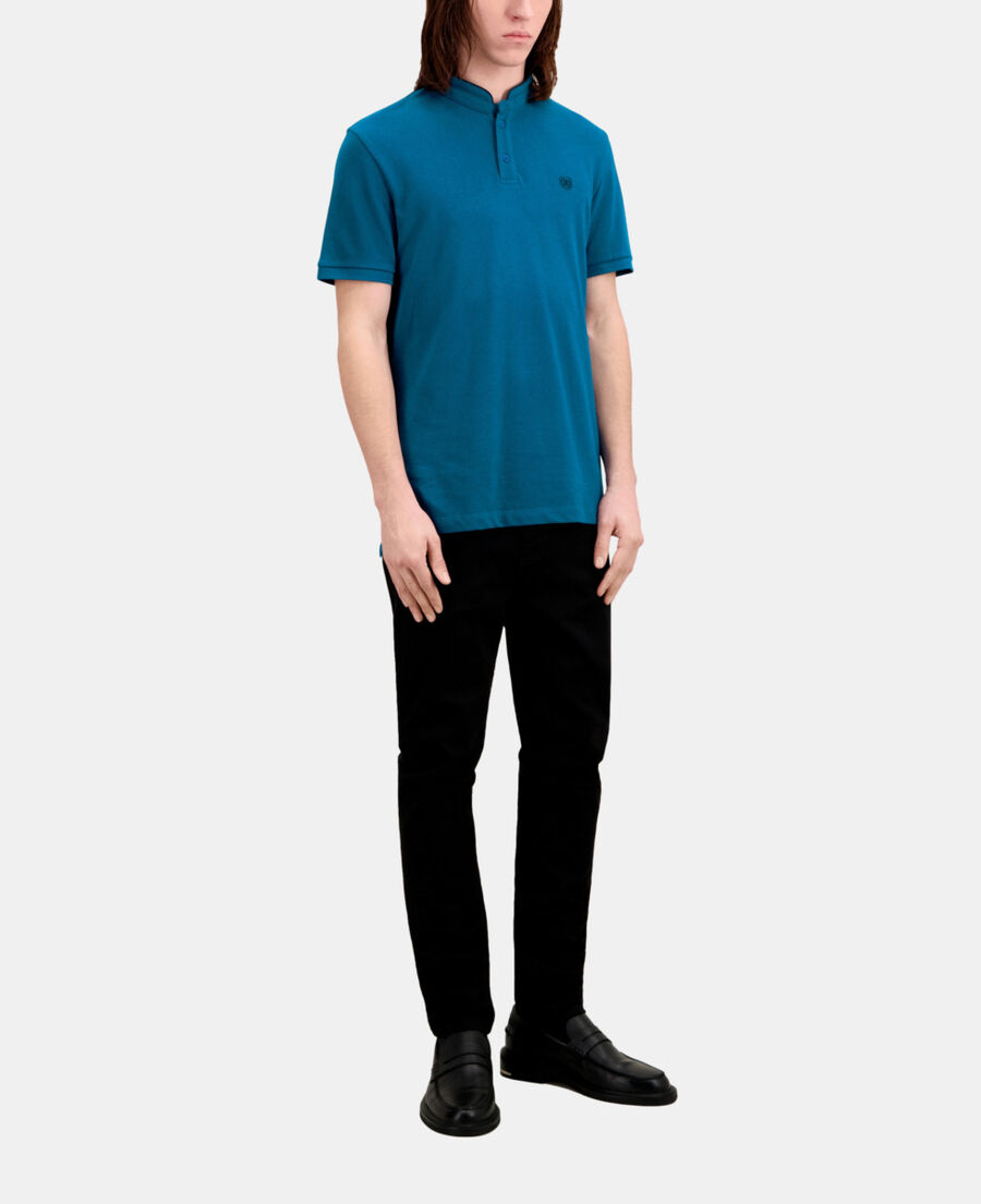blue cotton polo t-shirt