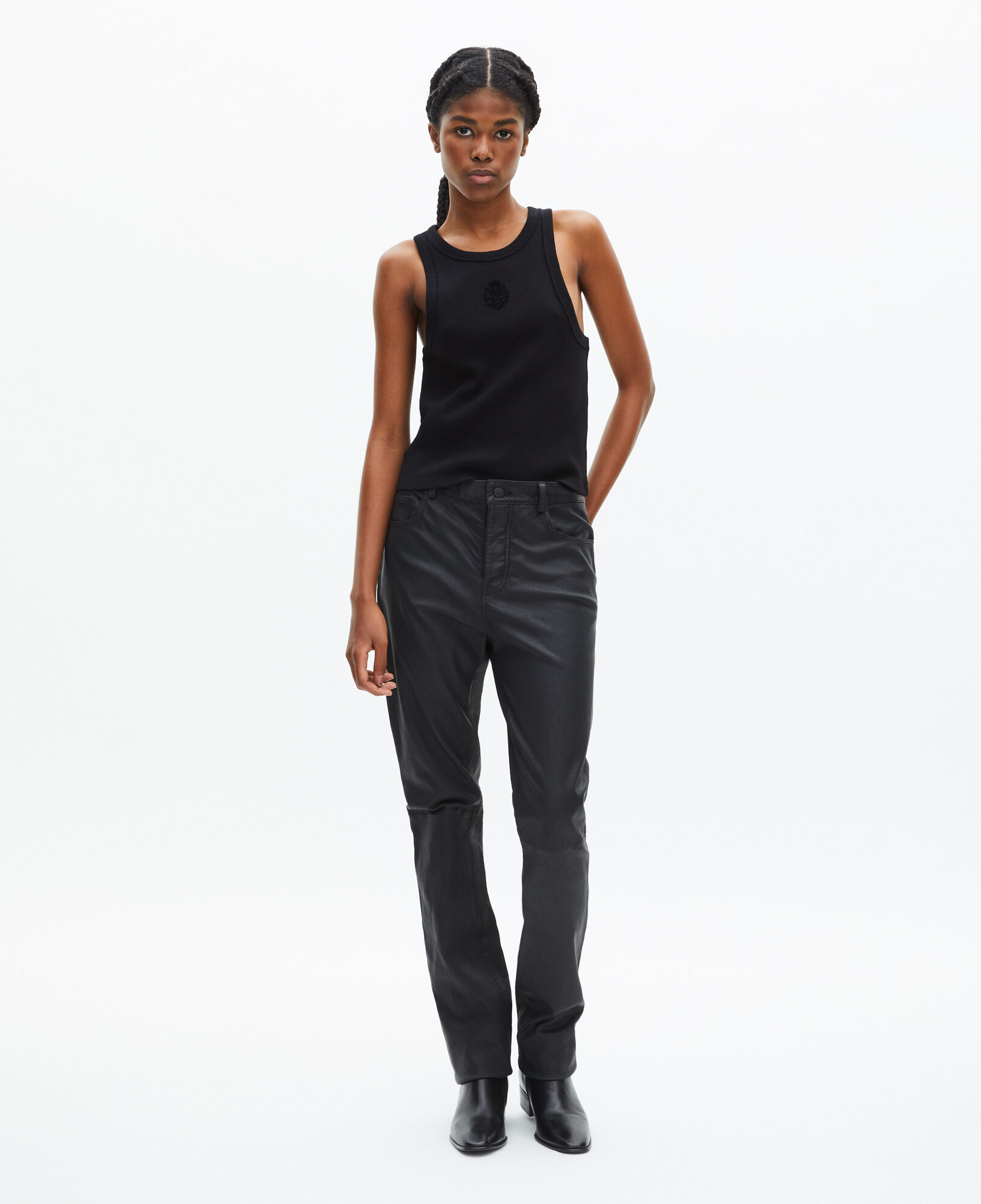 The Kooples FEMME BLACK débardeur avec blason noir