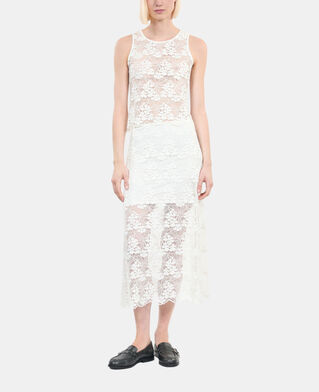 The Kooples WOMEN ECRU long ecru lace skirt