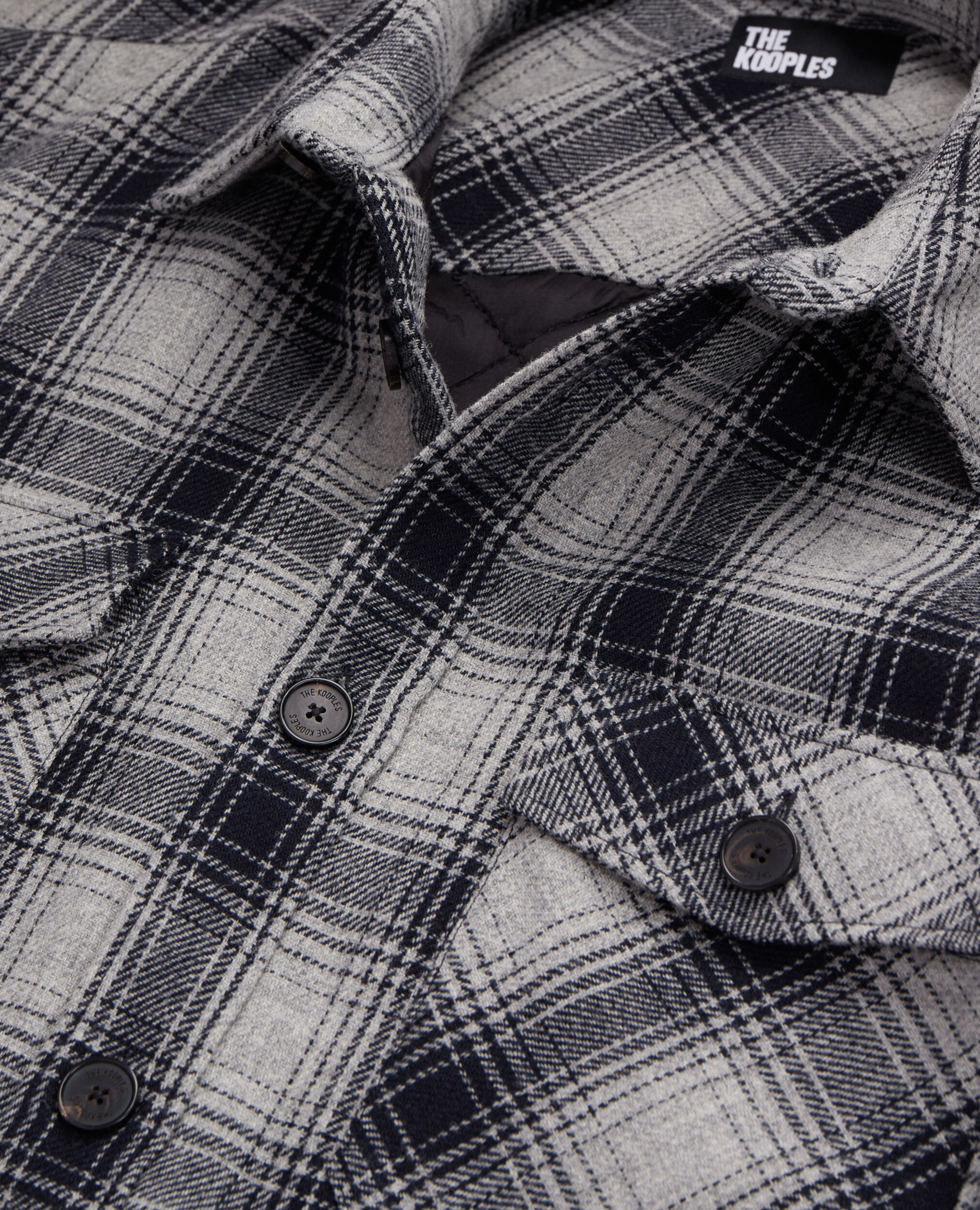 Checkered wool-blend overshirt jacket, GREY BLACK, hi-res image number null