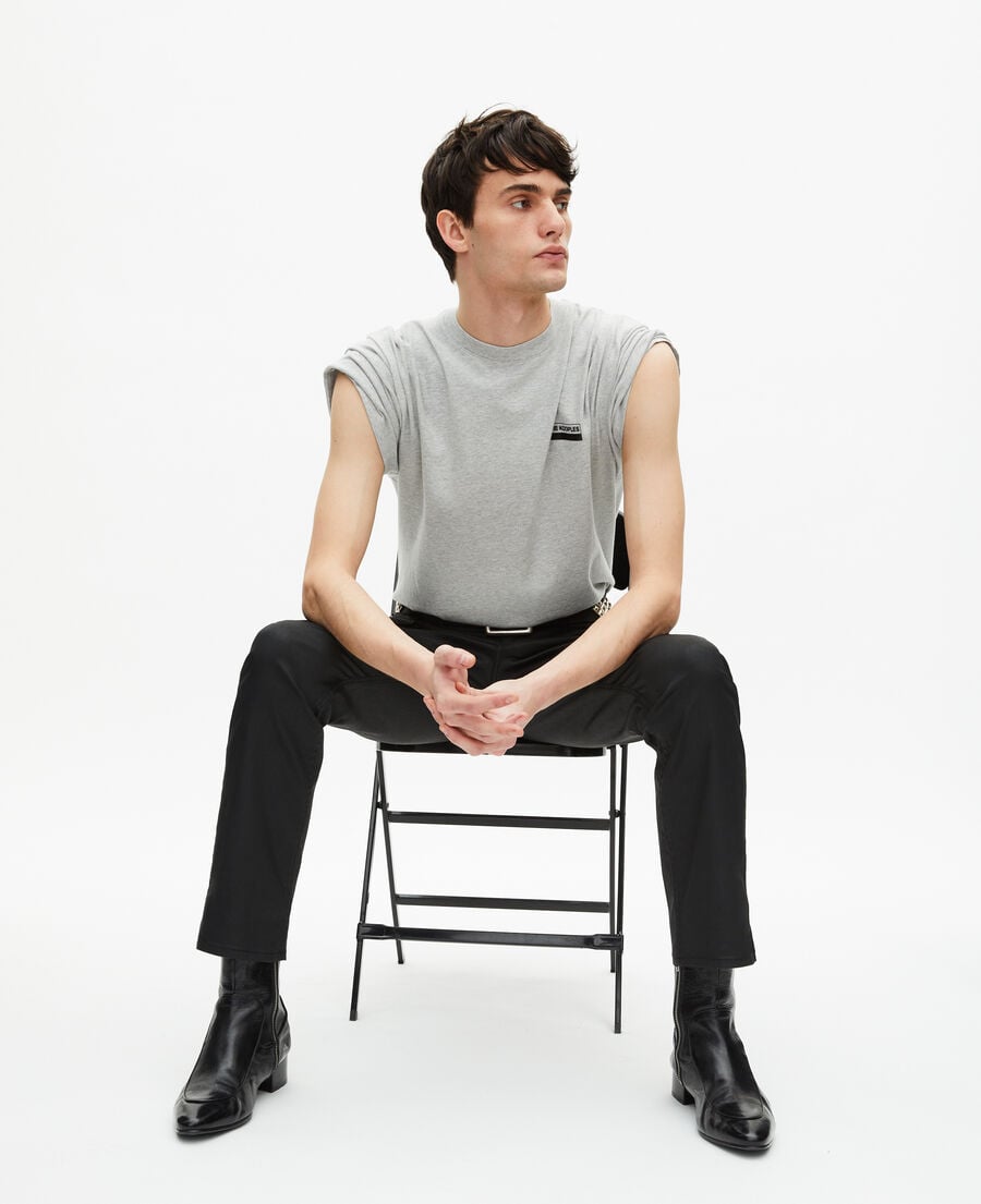 The Kooples HOMME LIGHT GREY MELANGE t-shirt à sérigraphie gris