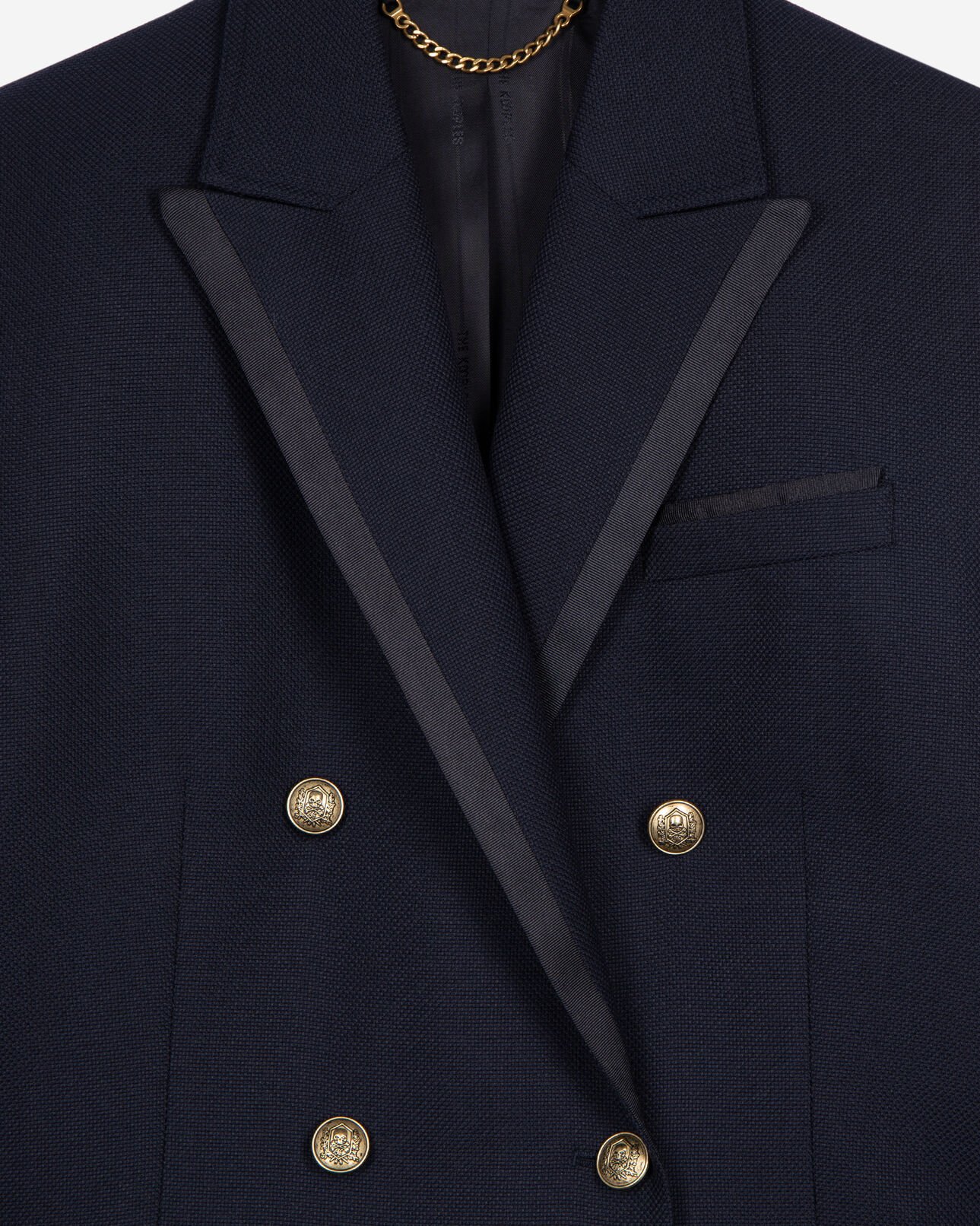The Kooples FEMME DARK NAVY veste tailleur en laine mélangée bleu marine