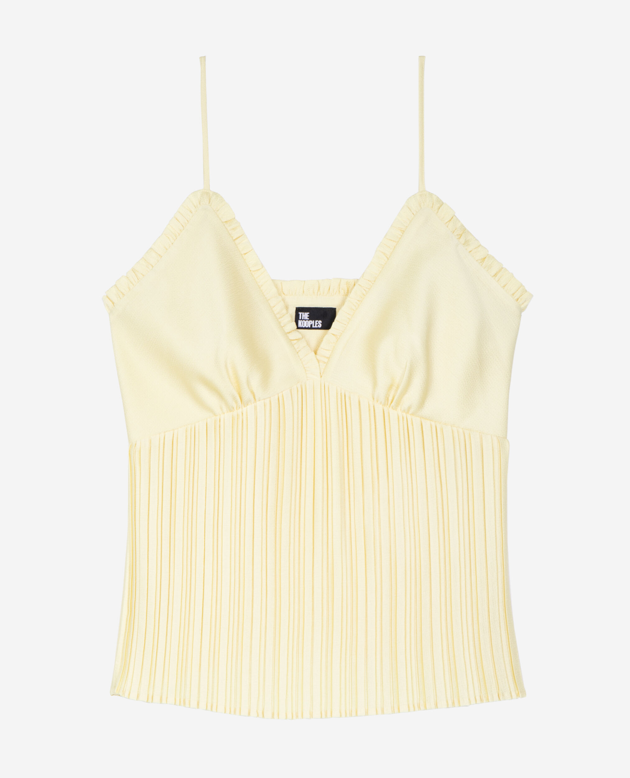 Yellow pleated camisole, YELLOW, hi-res image number null