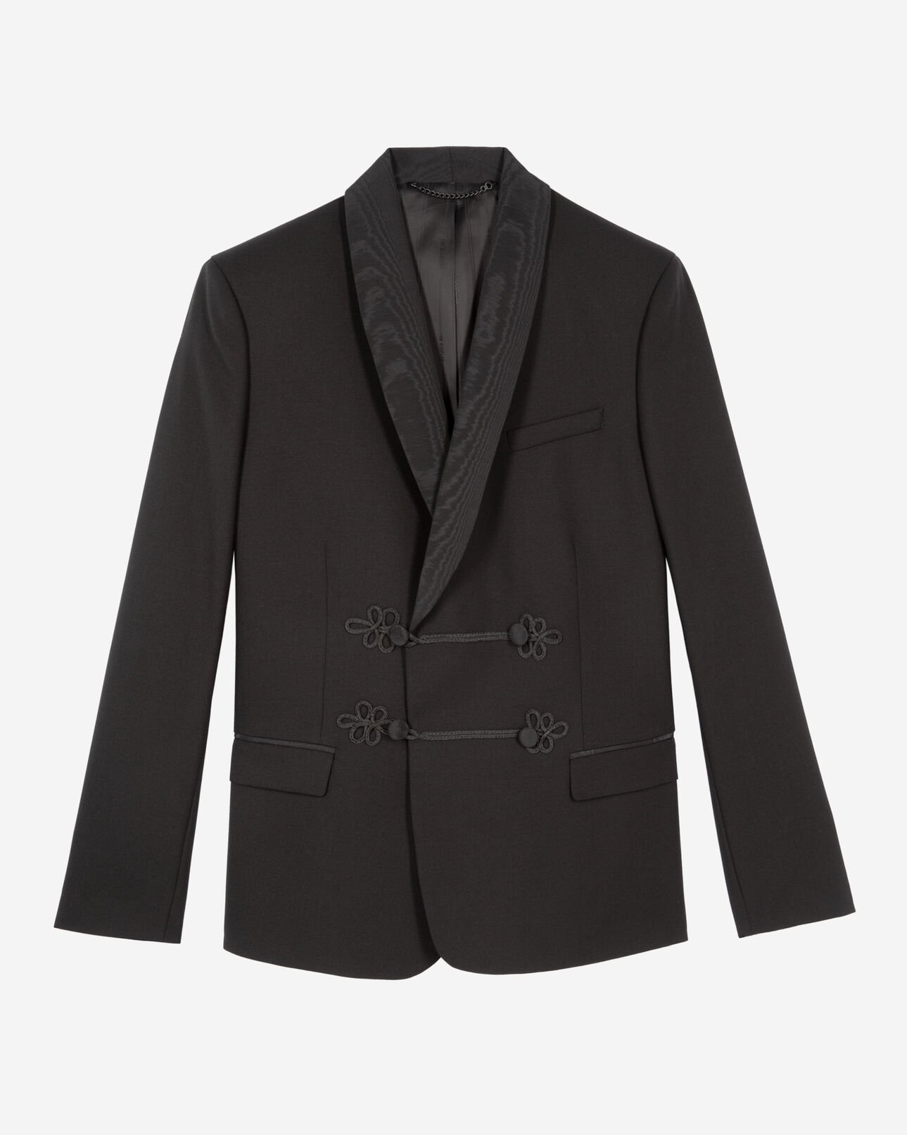 The Kooples HOMME BLACK veste de smoking en laine noire