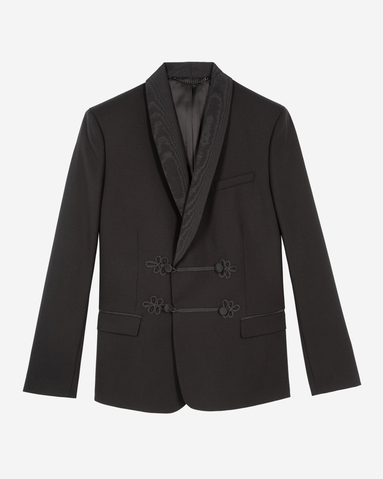 Veste de smoking en laine noire, BLACK, hi-res image number null
