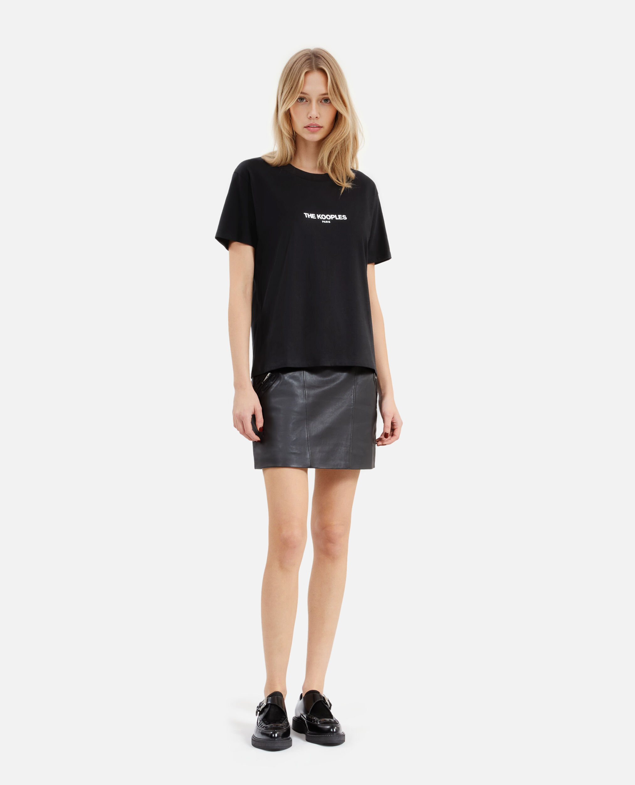 Black logo T-shirt, BLACK, hi-res image number null