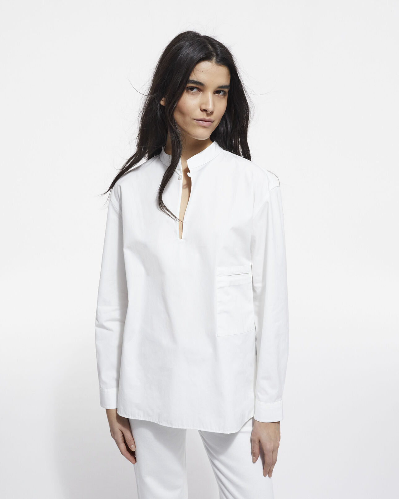 The Kooples FEMME WHITE chemise en coton blanche
