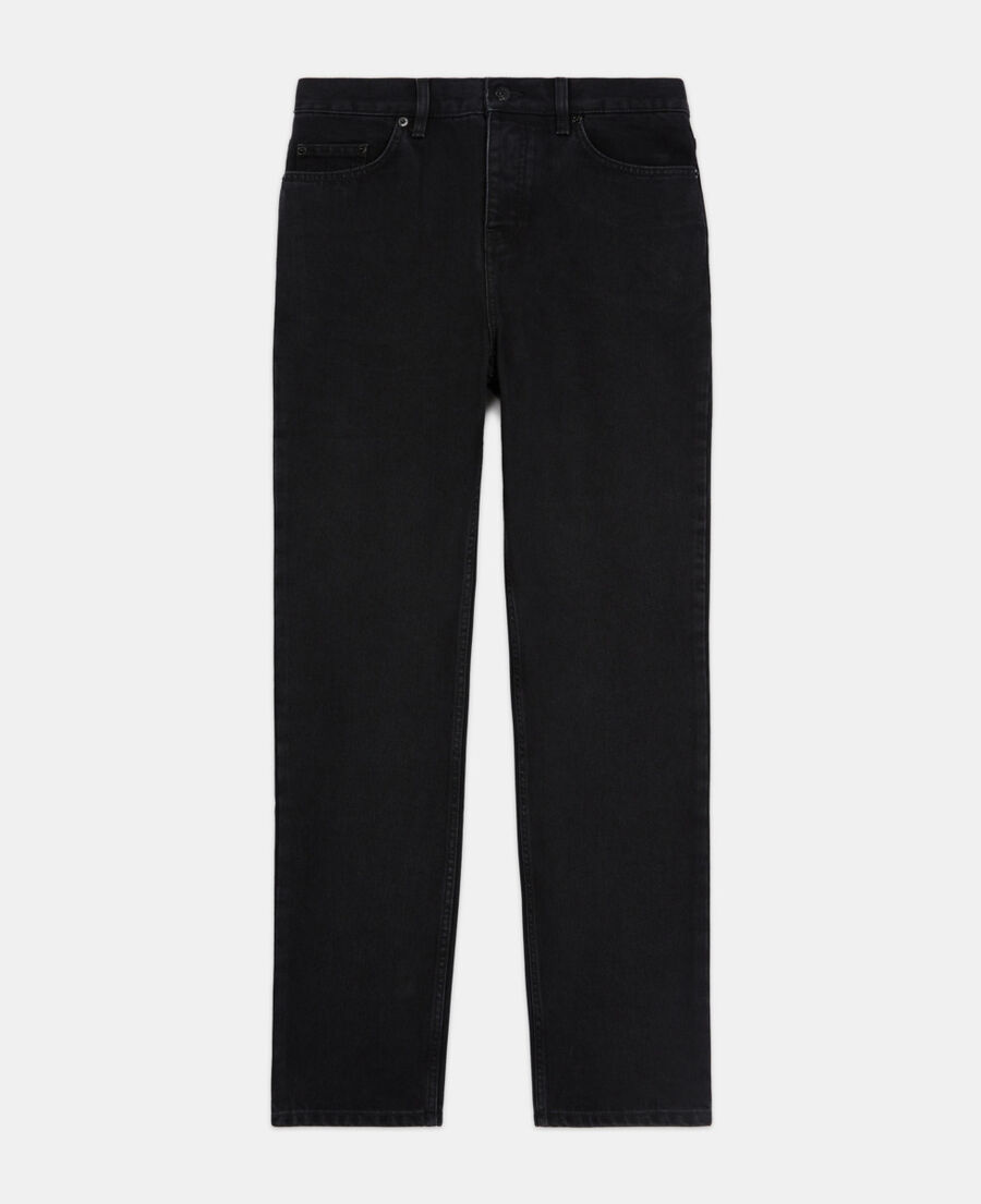 black straight-cut jeans
