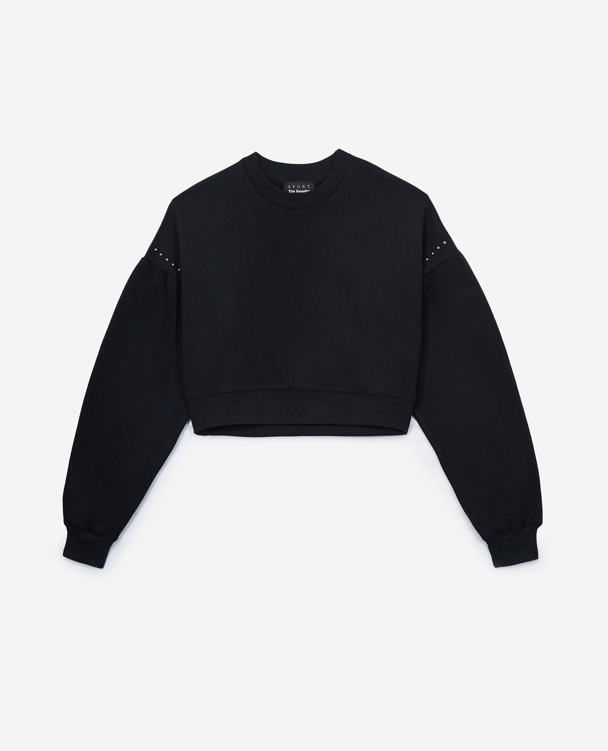 Black crop top sweatshirt cheap