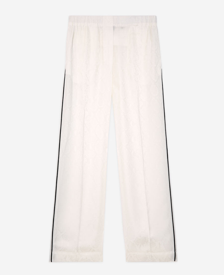 snakeskin print satin pants