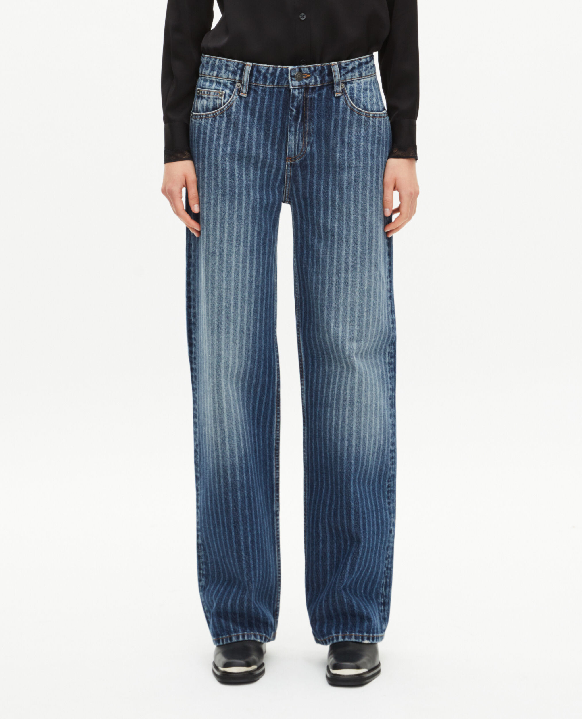 Blue pinstripe jeans | The Kooples US