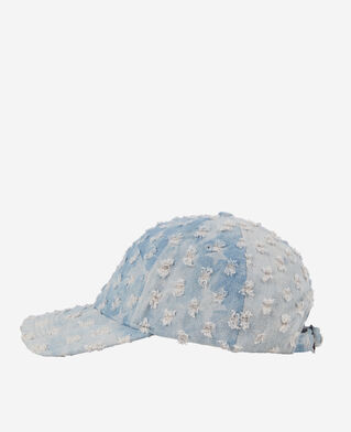 The Kooples UNISEX BLUE DENIM blaue kappe aus denim mit sterne-motiv