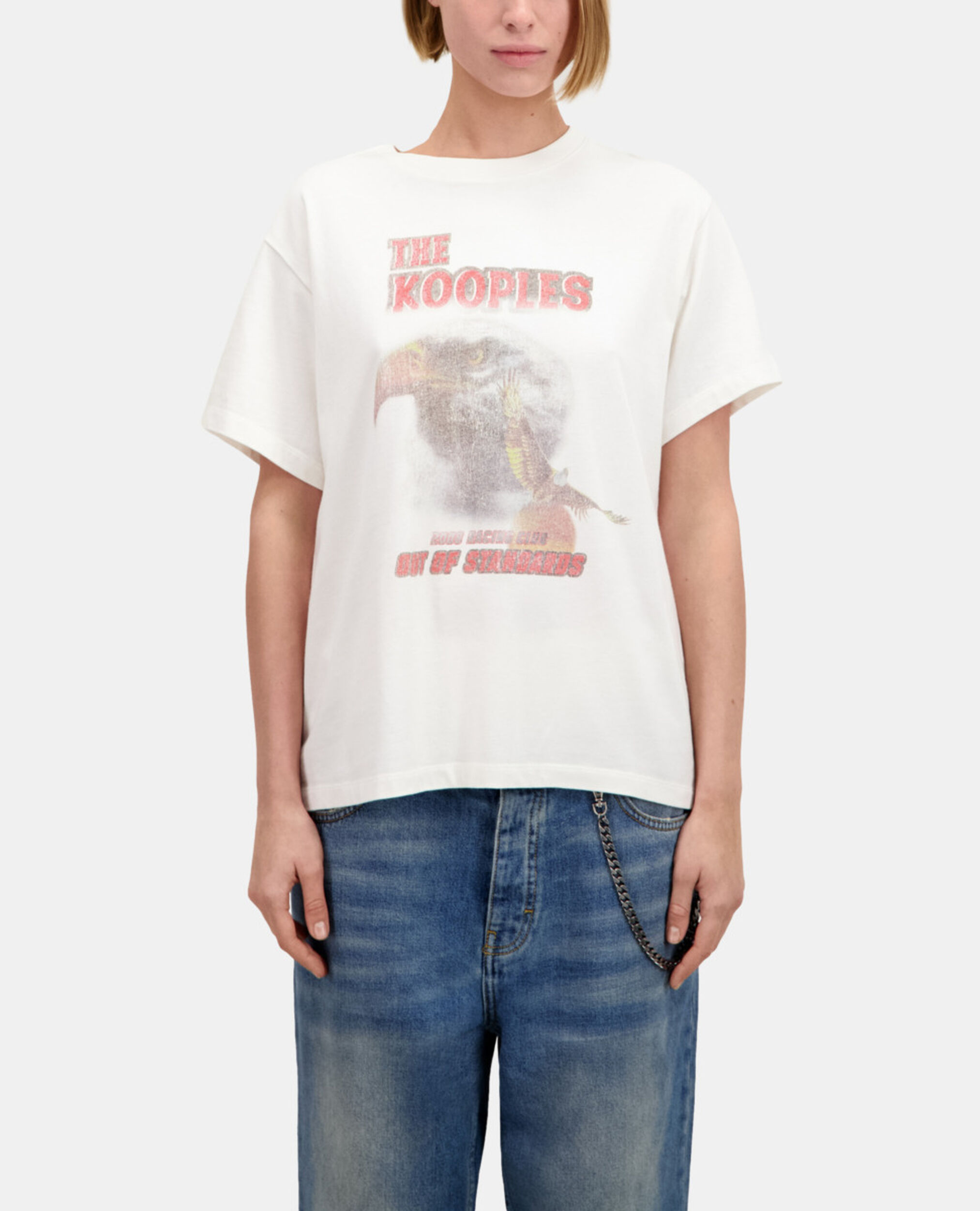 Camiseta blanco crudo serigrafía Eagle para mujer, ECRU, hi-res image number null