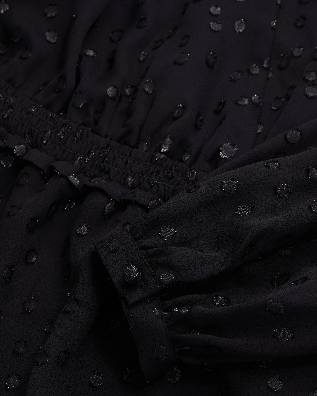 The Kooples WOMEN BLACK black polka dot top with silver wire