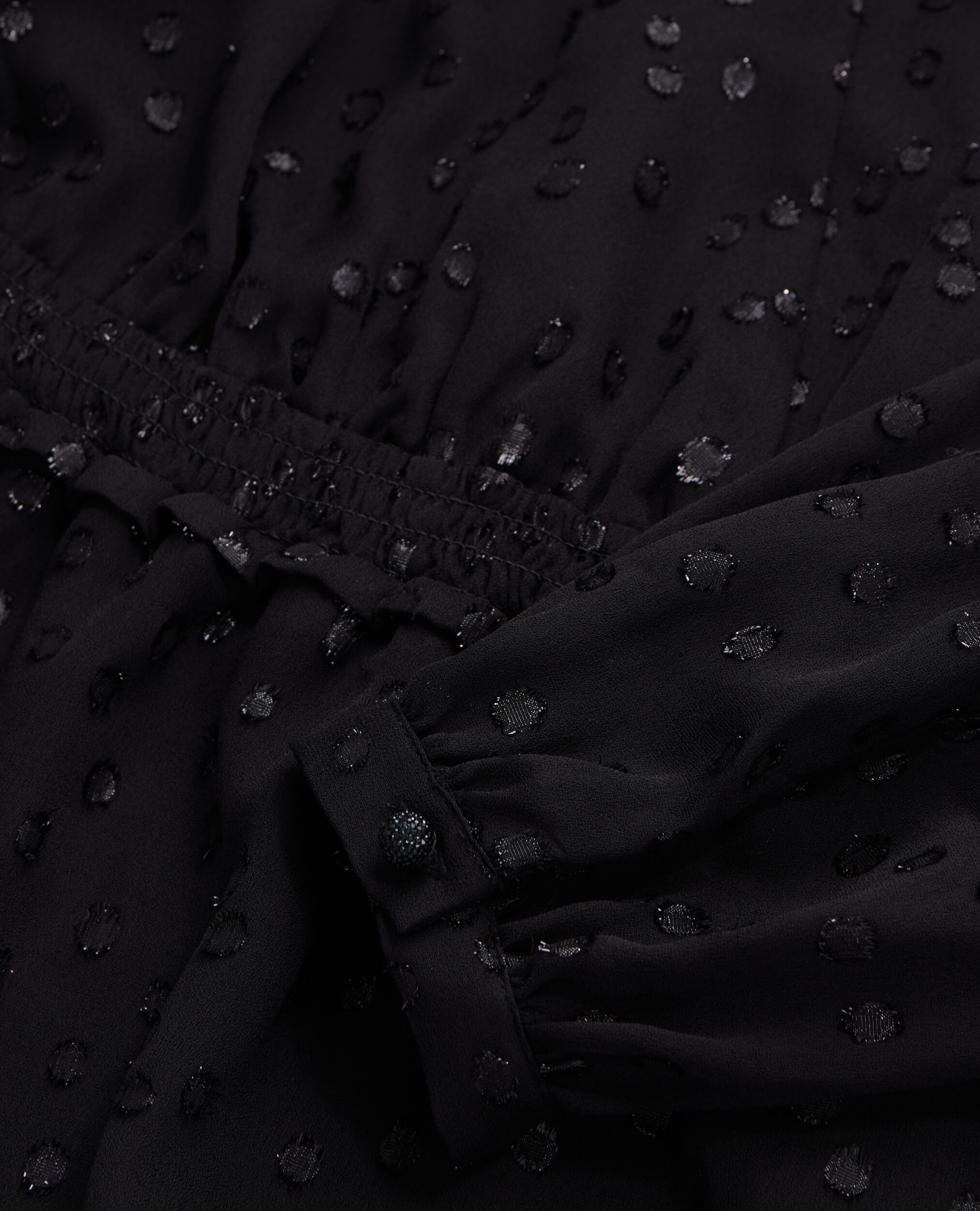 Top noir à pois en fil argenté, BLACK, hi-res image number null