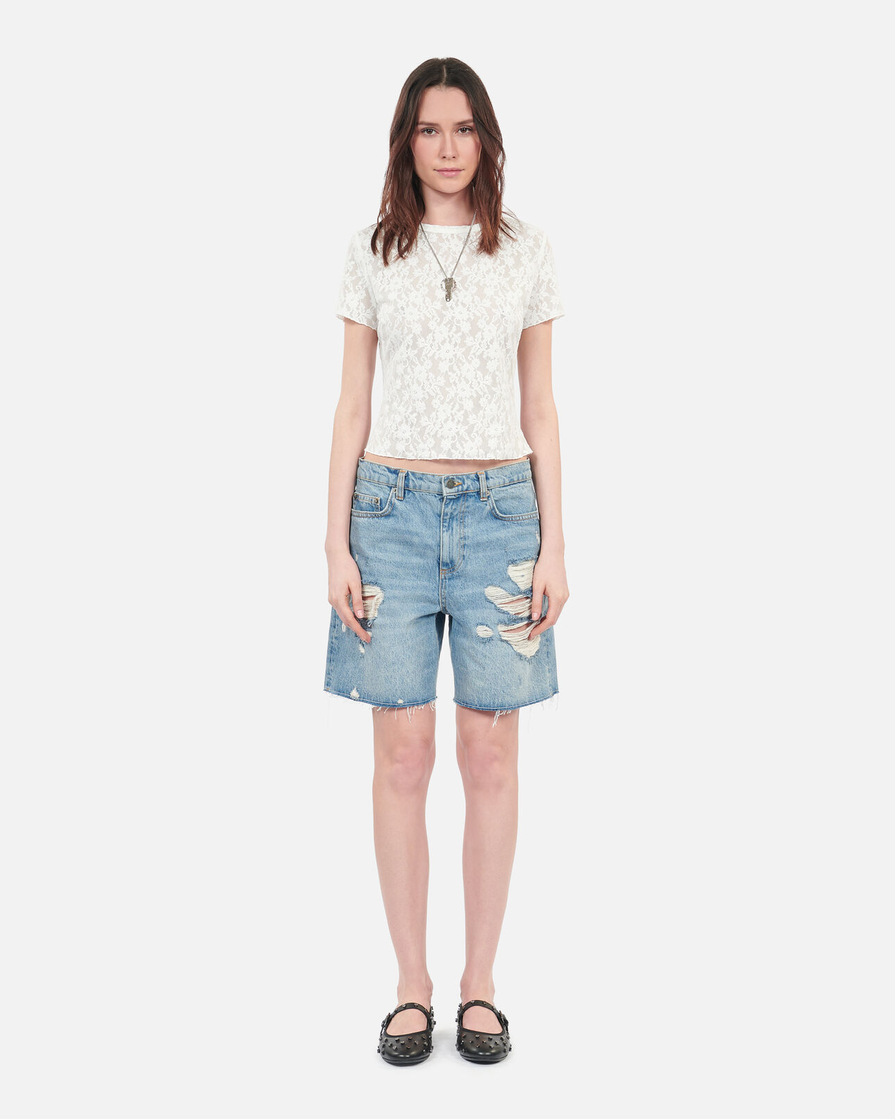 The Kooples FEMME ECRU top en dentelle écru