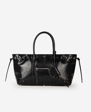 The Kooples F BLACK black recycled leather tote bag