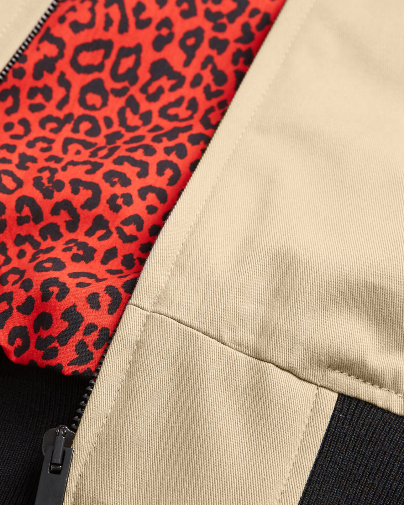 The Kooples HERREN BEIGE beige gefütterte jacke mit leopardenmuster