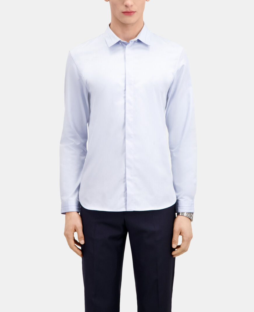 The Kooples MEN LIGHT BLUE smart twill sky blue shirt