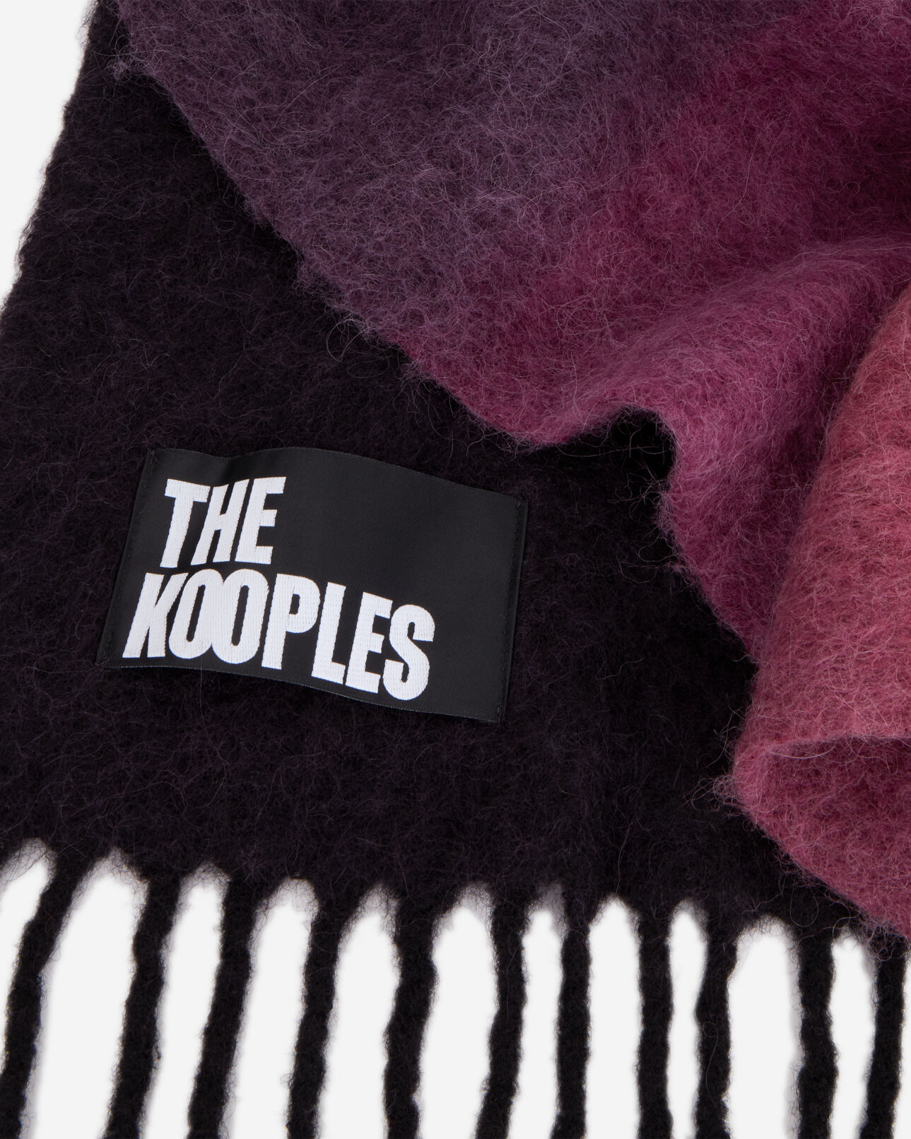 The Kooples WOMEN BORDEAUX red wool-blend scarf with fringes