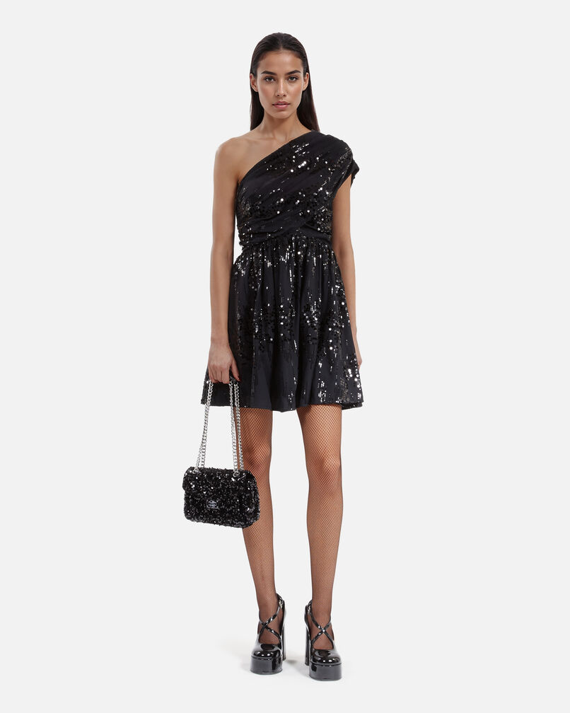 The Kooples FEMME BLACK robe courte à sequins noire