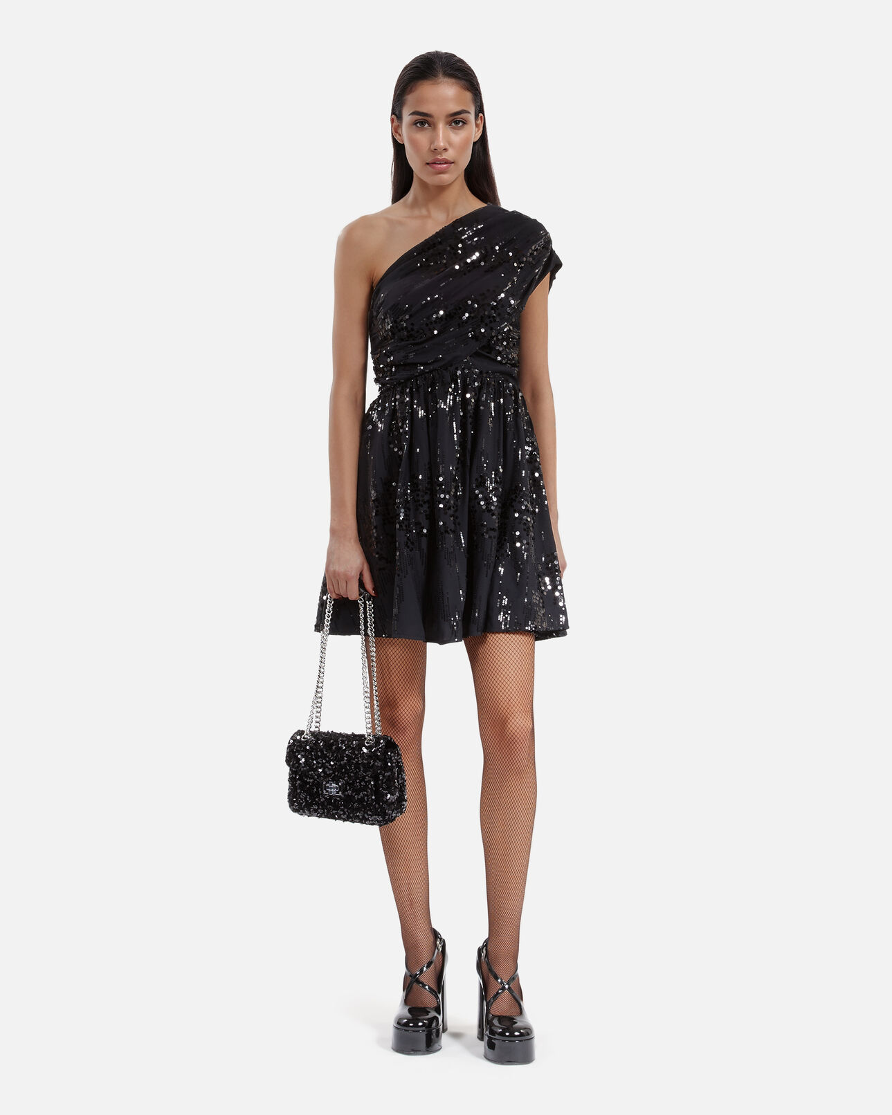 The Kooples WOMEN BLACK short black sequin dress