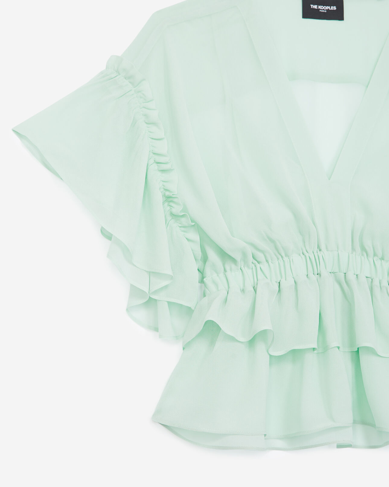 The Kooples DAMEN MINT oberteil fließend mintgrün volants