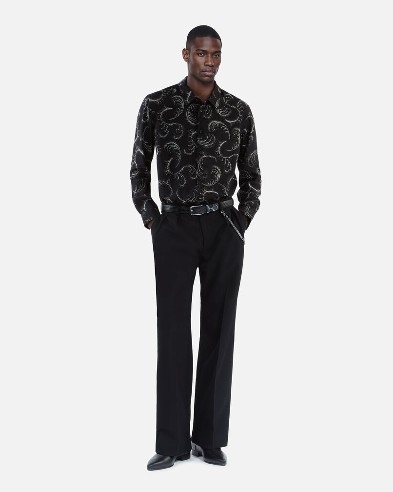 The Kooples HOMME BLACK WHITE chemise imprimé plumes