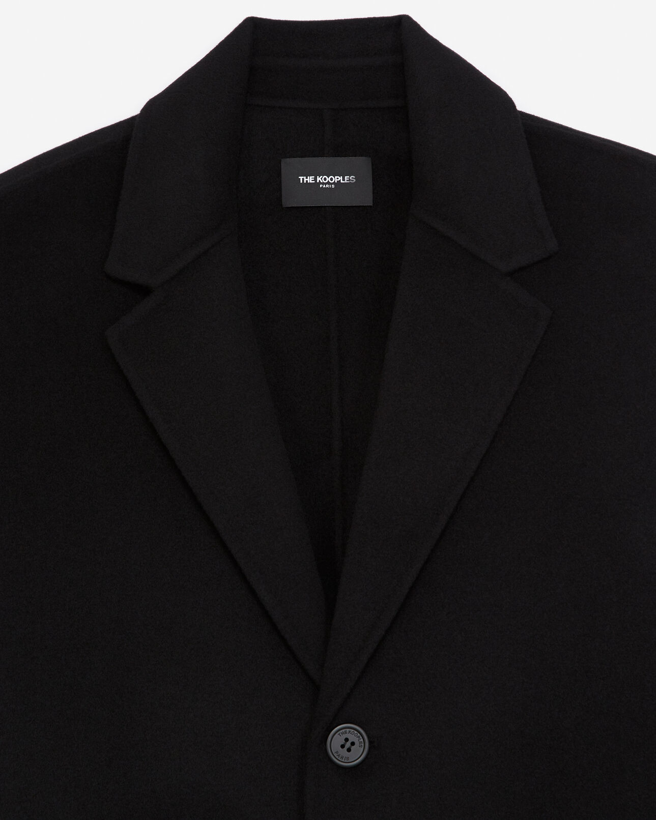 The Kooples MEN BLACK double-faced black wool coat