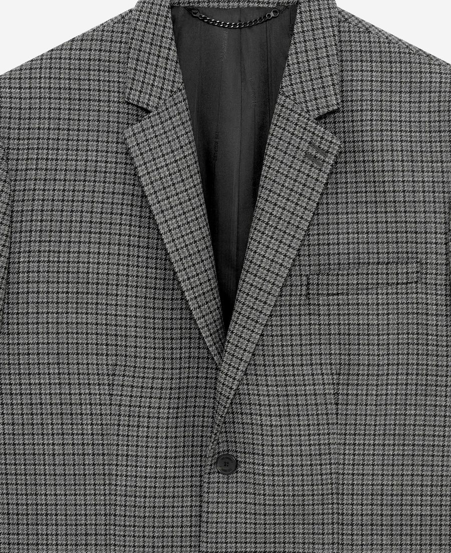 The Kooples HOMME GREY veste de costume en pied de poule noir et gris