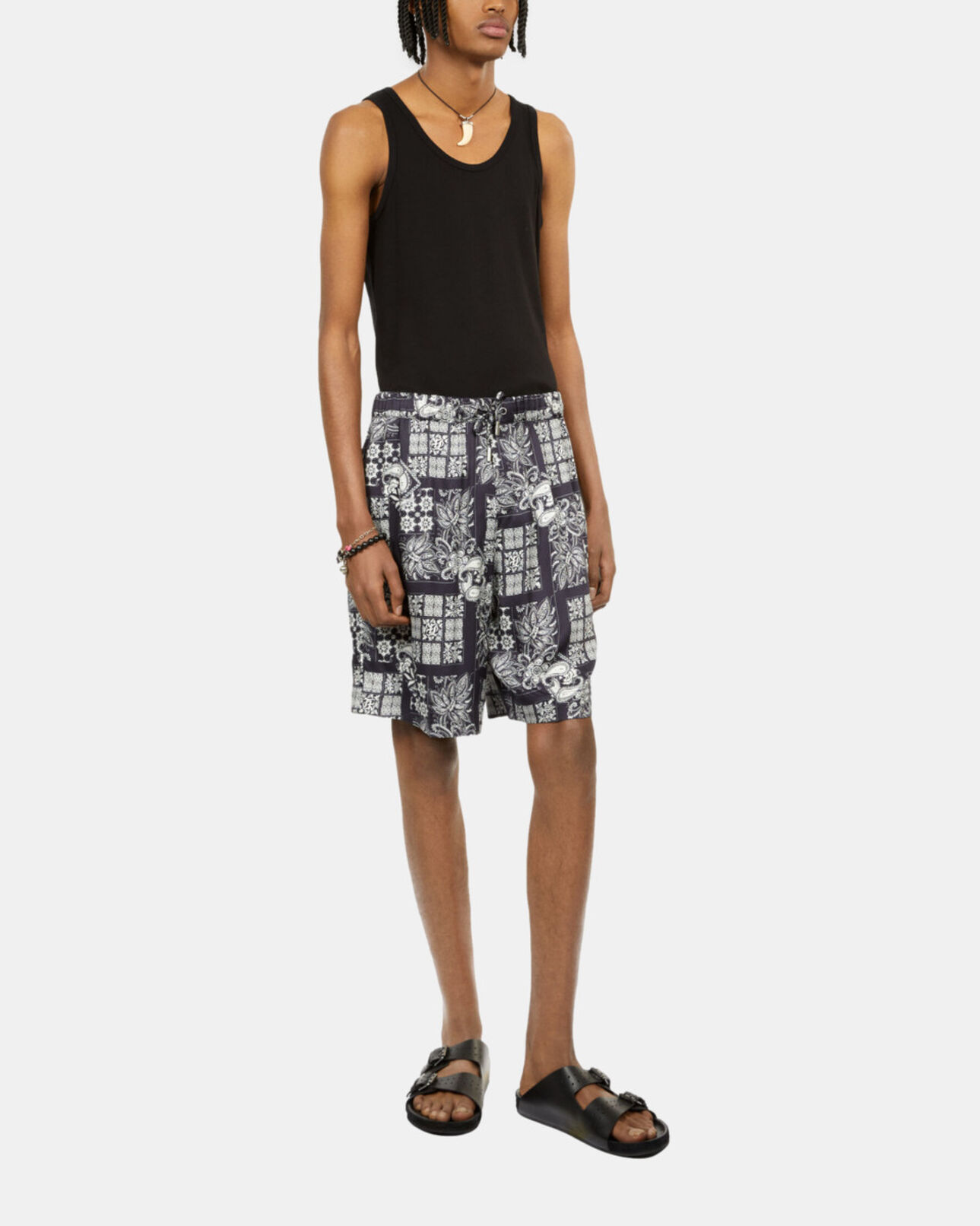 The Kooples MEN NAVY / WHITE printed shorts