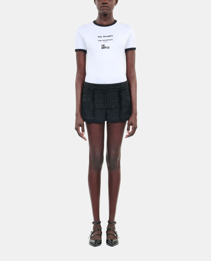 The Kooples WOMEN BLACK black tweed shorts