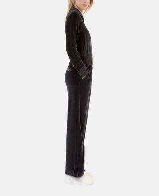 The Kooples FEMME BLACK sweatshirt logo en velours noir