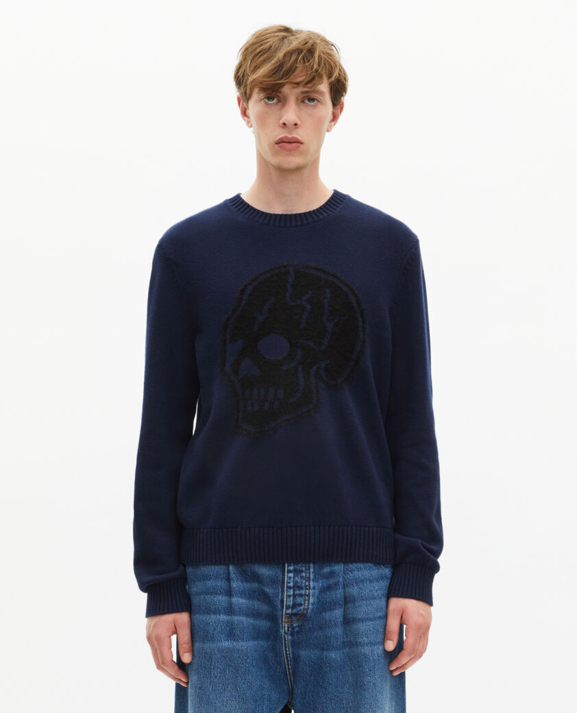 The Kooples HERREN NAVY marine totenkopf pullover