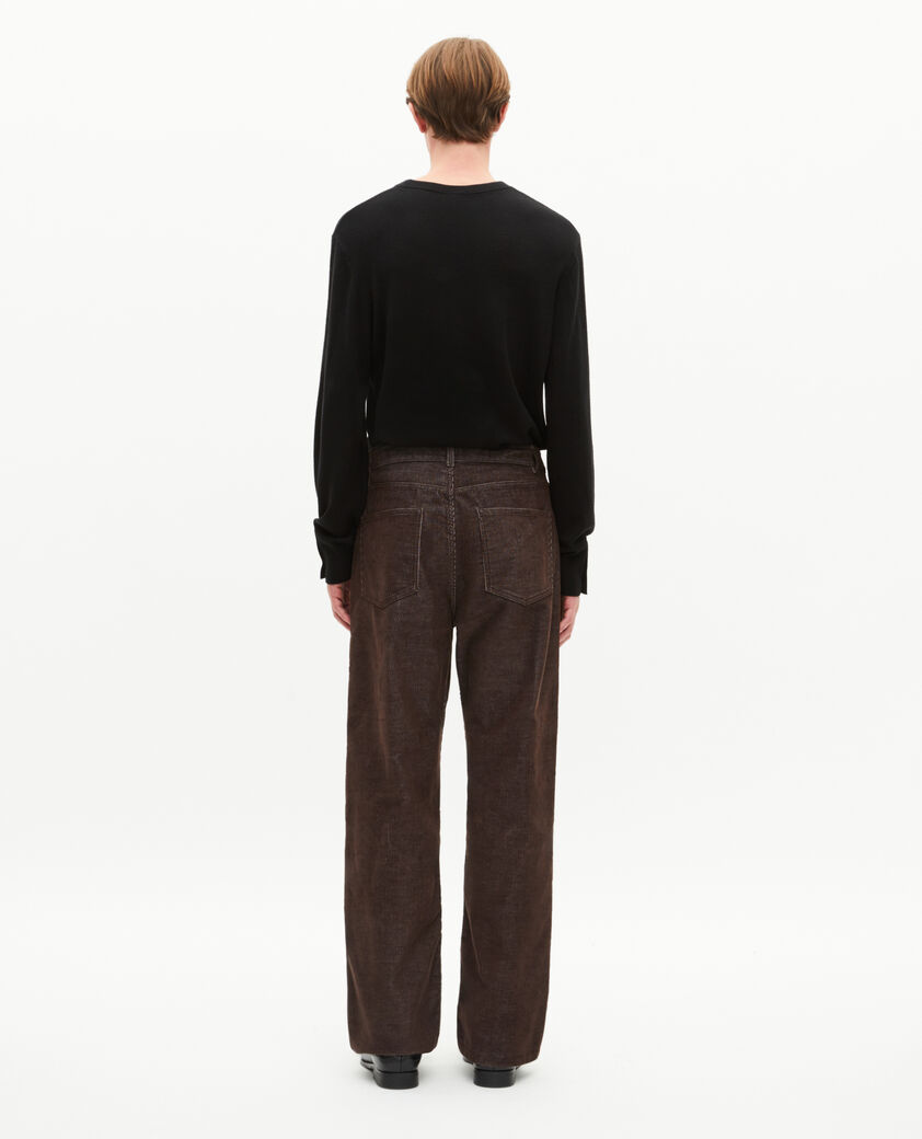 The Kooples HOMME TABACCO jean baggy en velours c&ocirc;tel&eacute; marron