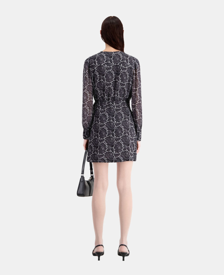 short printed wrap dress