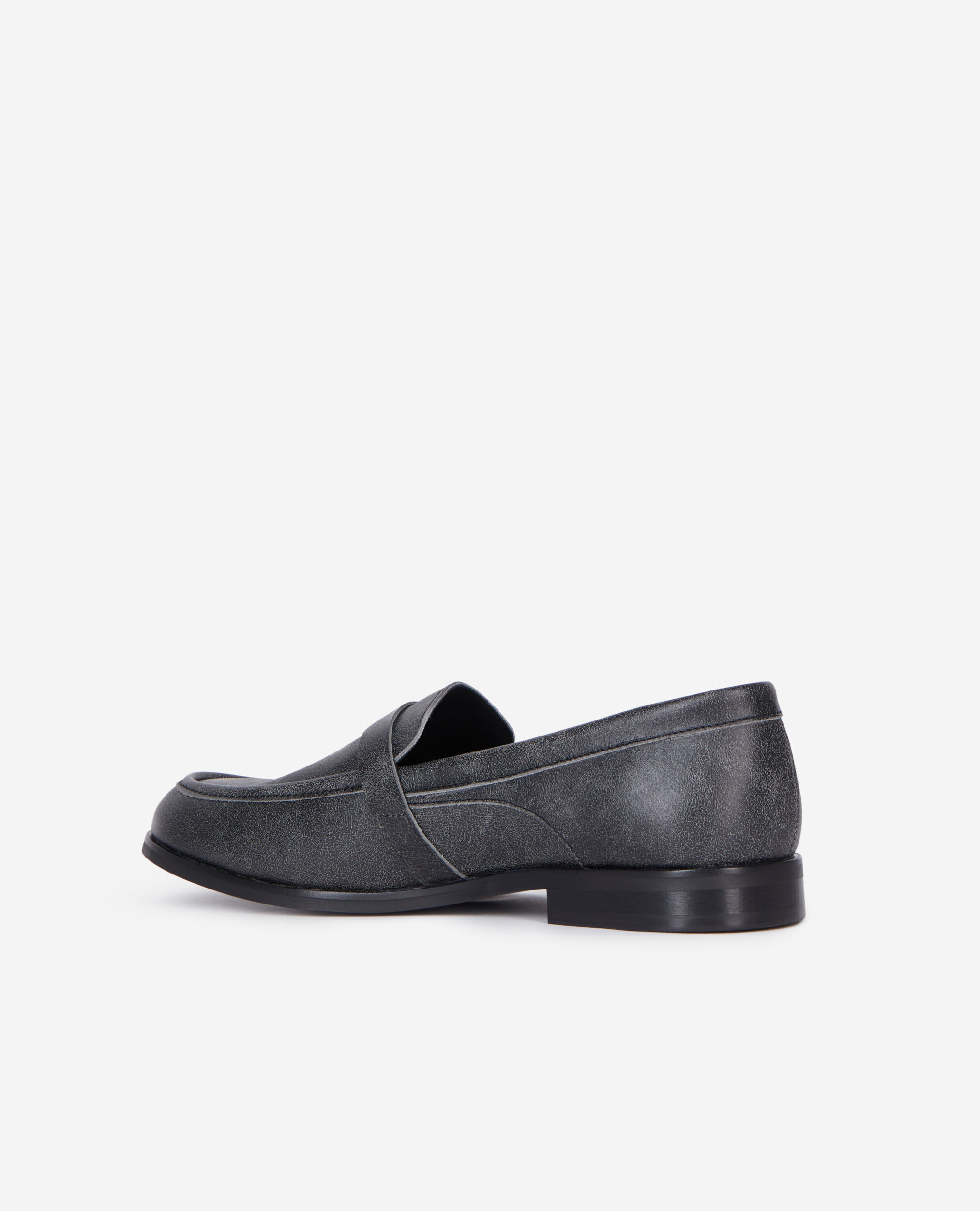 Black leather loafers with western buckle, BLACK, hi-res image number null